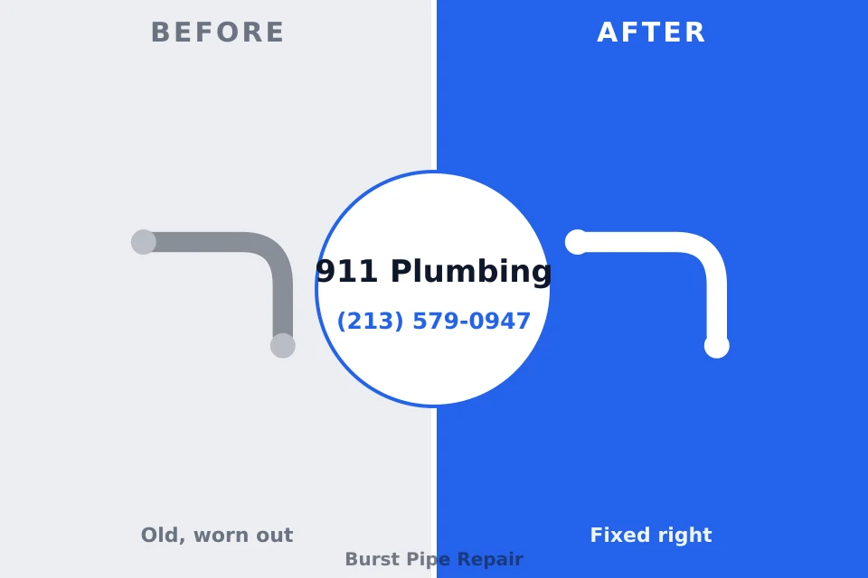 Before and after: plumbing repair Agua Dulce, TX